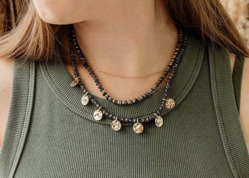 Mini Paper Beads Layering Necklace