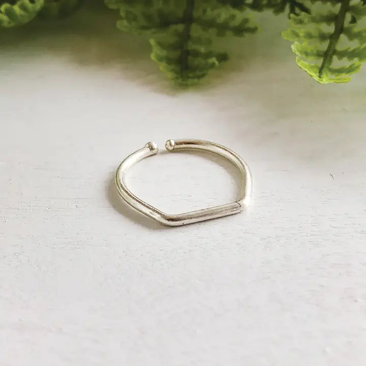 Silver Bar Stacking Ring