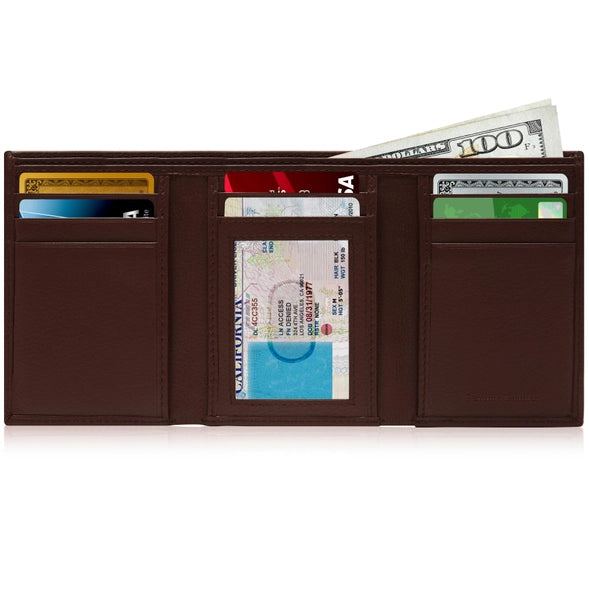Genuine Leather Trifold Wallet