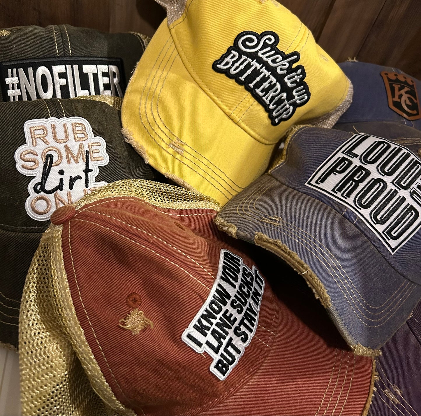 Distressed Snarky Hats