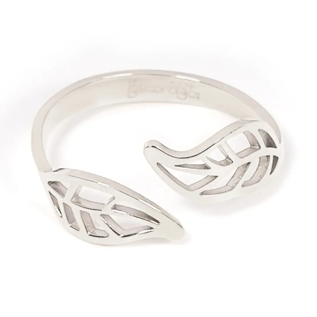 Restoring Peace Engraved Leaf Ring