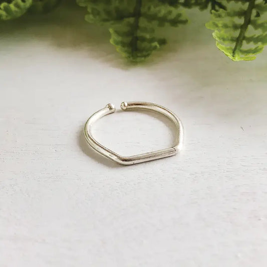 Silver Bar Stacking Ring