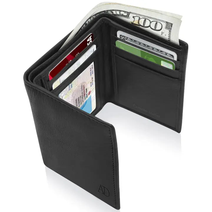 Genuine Leather Trifold Wallet