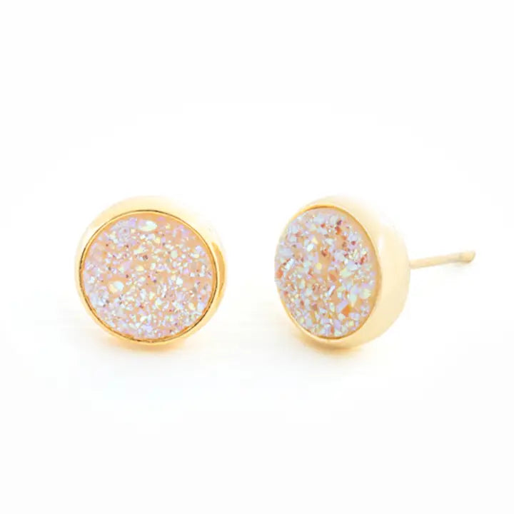 White Agate Studs